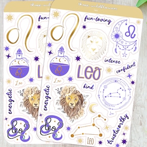 Leo Zodiac Stickers, Lion Symbol, Constellation Stickers