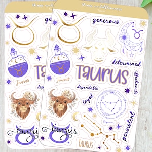 Taurus Zodiac Stickers: Symbol, Constellation, Bull