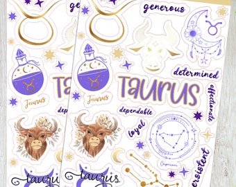 Taurus Zodiac Stickers: Symbol, Constellation, Bull