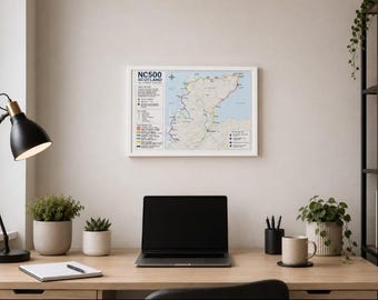 Mapa imprimible de la ruta NC500 de Escocia / Mapa definitivo para viajes en autocaravana