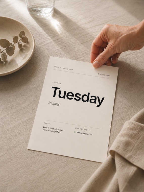 Dementia Daily Planner Printable | Today Is Day Board for Memory Care | Alzheimers Caregiver Schedule | Editable Canva Template