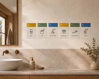 Dementia Bathroom Routine Cards | 6 Printable Visual Step Cards | Editable Canva Template | Caregiver Tool | Dementia Care Studio