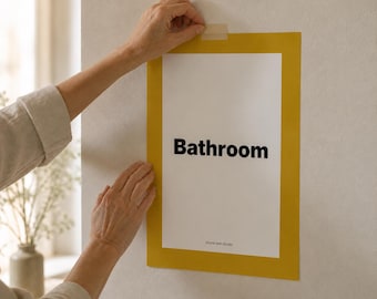 Dementia Room Labels | 10 Printable Door Signs | Color-Coded Visual Wayfinding | Editable Canva Template | Dementia Care Studio