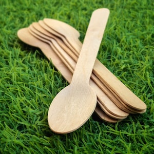 Natuurlijke houten lepels – Milieuvriendelijk wegwerpbestek | Composteerbaar en milieubewust picknickbestek