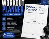 Workout Planner Printable PDF | Fitness Tracker, Gym Log (Instant Download)