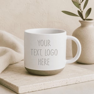 Personalized Engraved Mug – Custom Photo, Text or Logo Ceramic Coffee Cup, 12.8 oz