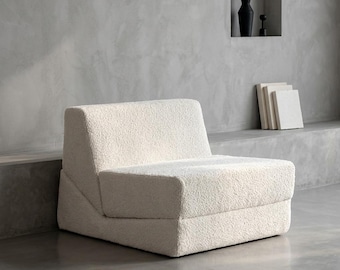 Modulares Bodensofa, flaches Plüschsofa, Japandi-Sessel, Wolken-Tagesbettschläfer