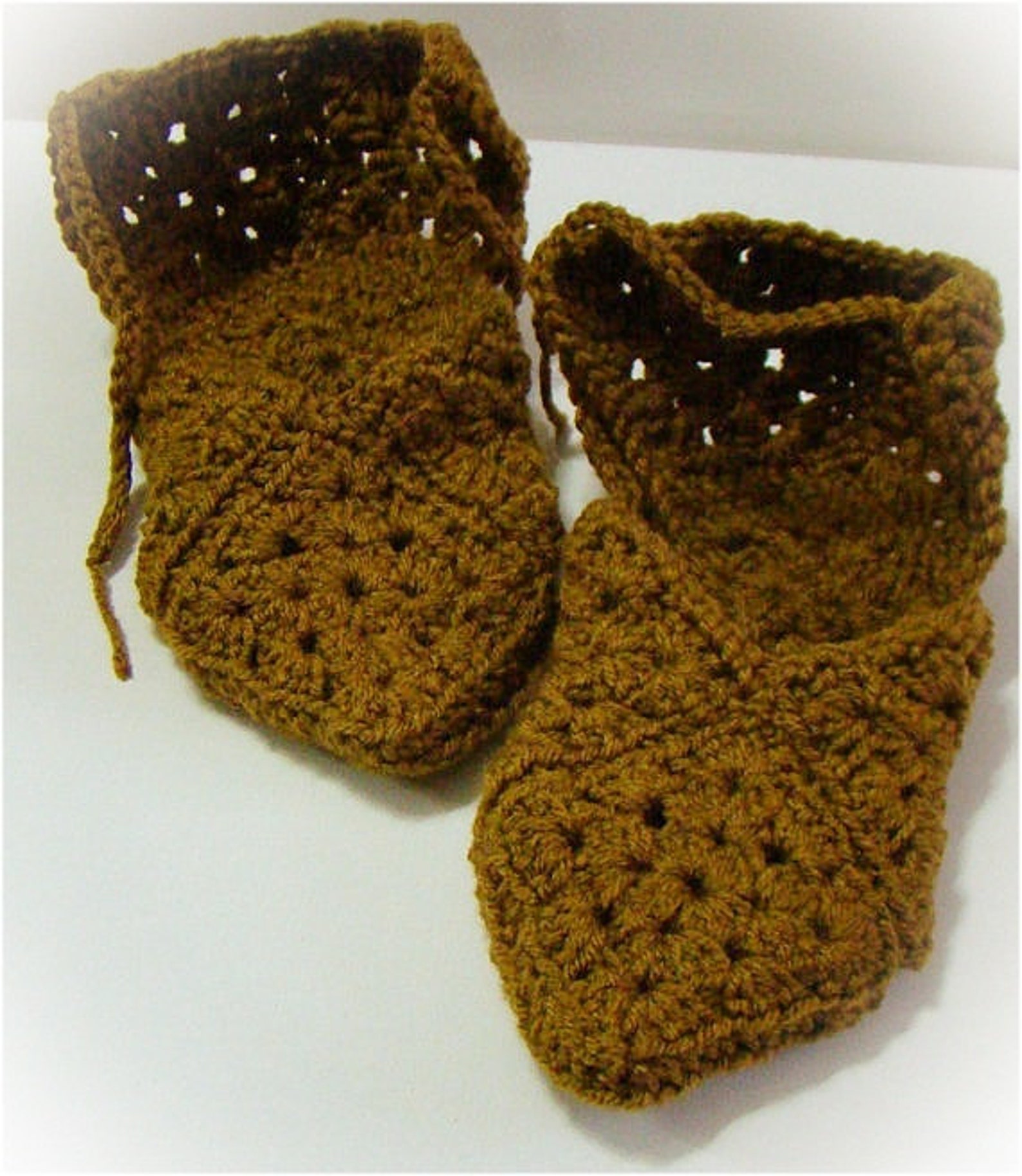 antique taupe slipper, granny square slippers, crochet slipper, women slipper, slipper with ties, ballet slipper, gladiator sand