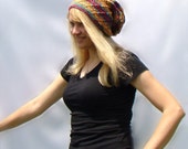 For Artists Exposed, Rainbow Slouch Hat, Crochet Beanie, Extra Slouchy Hat, Multicolor Slouch, Ladies Slouch Hat , Rainbow Beanie