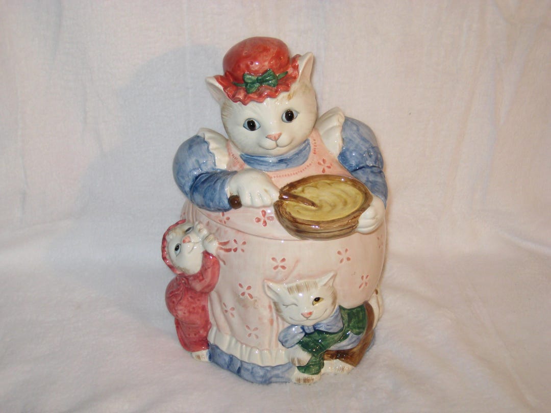 ヴィンテージ　フィッツ＆フロイド　Fitz&Floyd 猫　クッキージャー￼ Vintage 1988 Fitz and Floyd Cat Cookie Jar - Etsy