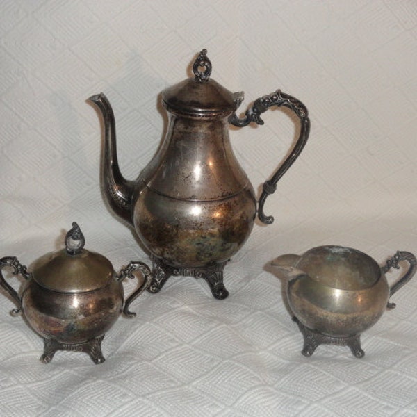 Vintage Silver on Copper Tea Serving Set