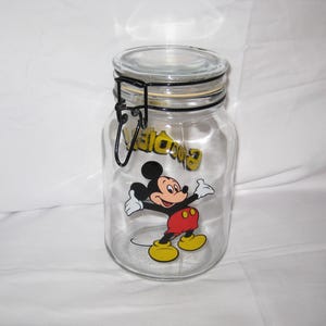 Vintage Mickey Mouse Glass Jar - Etsy