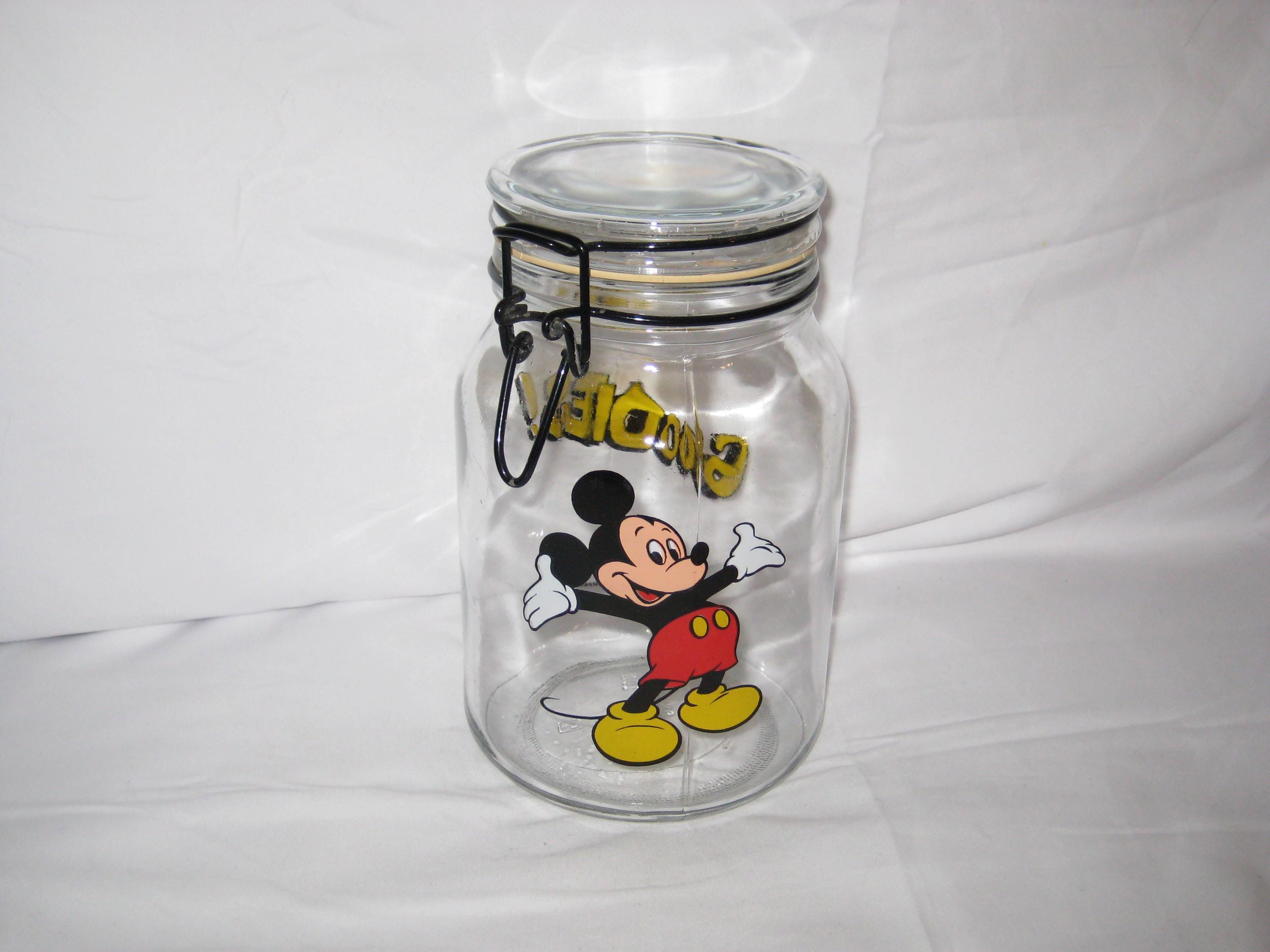Vintage Mickey Mouse Glass Jar - Etsy