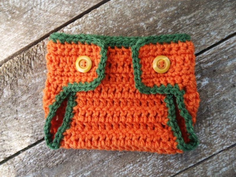 Pumpkin Hat Diaper Cover Set for Baby 0-3 Month Size Photo Prop
