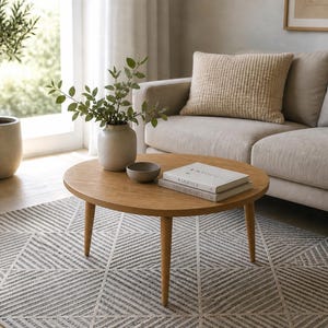 Japandi style solid wood coffee table