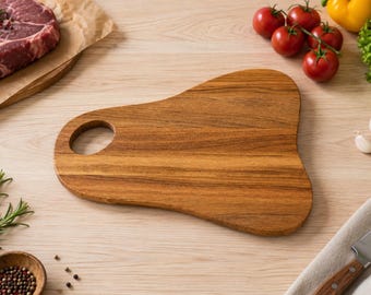 Solid Oak Cutting Board | Handmade Serving Board | Rustic Charcuterie Platter | Wooden Kitchen Decor