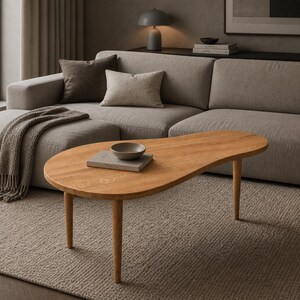 Scandinavian oak table with natural wood grain