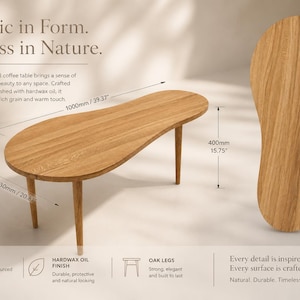 Handmade wooden coffee table minimalist design
