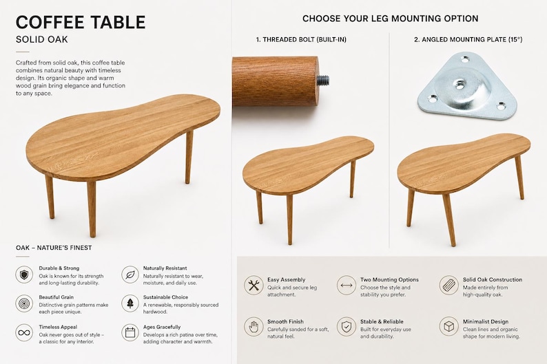 Modern solid wood coffee table interior styling