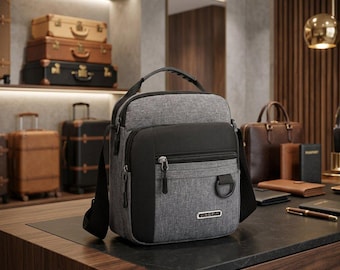 Men's Large Capacity Shoulder Bag | Waterproof Oxford Business Bag | Multi Pocket Crossbody Backpack | Durable Travel Bag | Unisex Work Bag