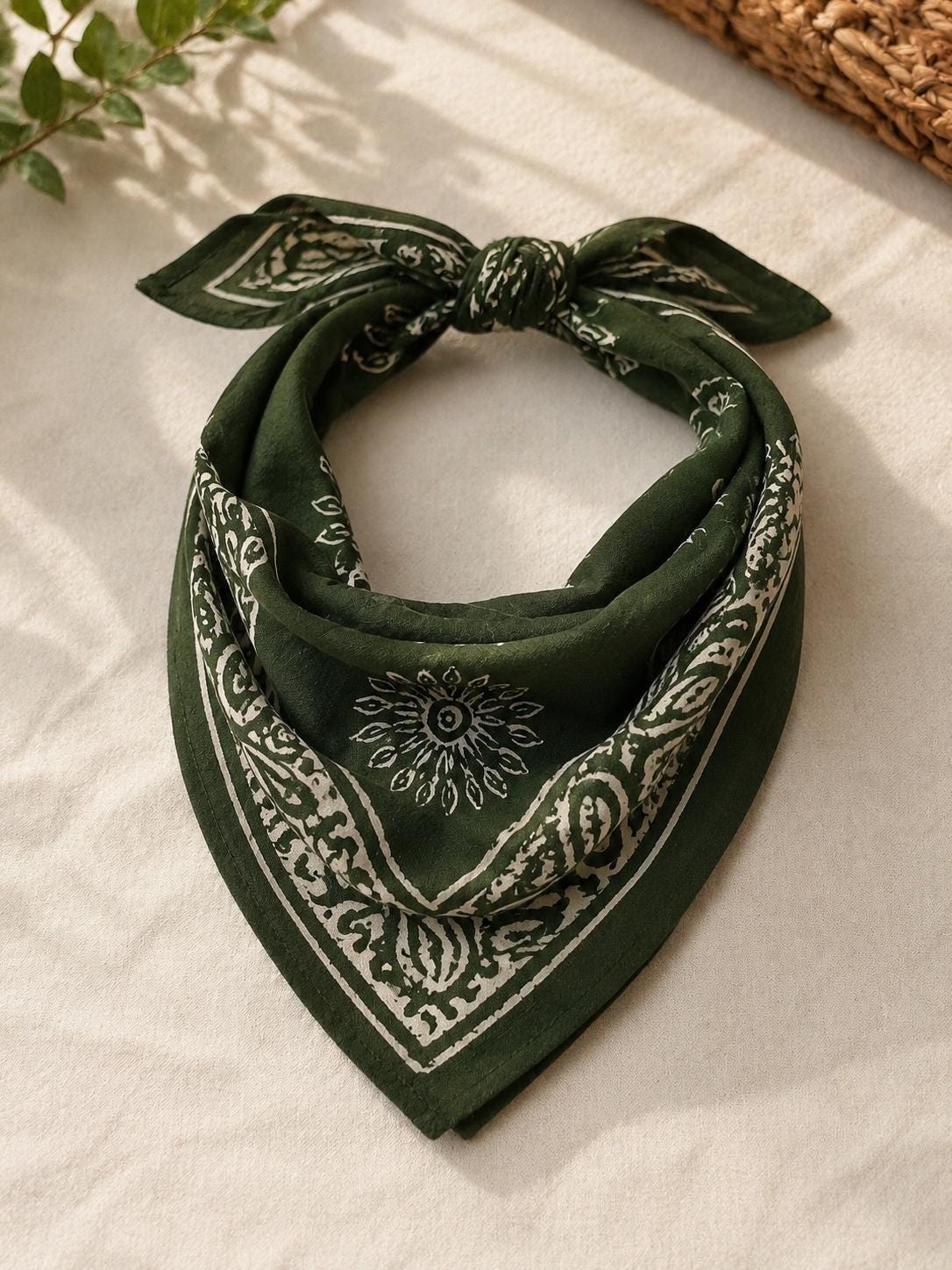 緑のペイズリー柄スカーフ - Etsy 日本