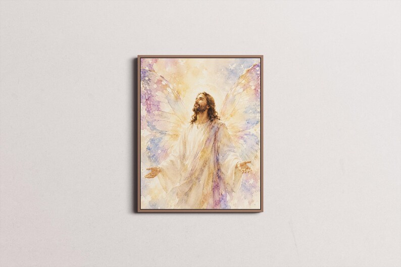 Radiant Jesus Christ Ascension Art Print, Heavenly Savior Painting ...