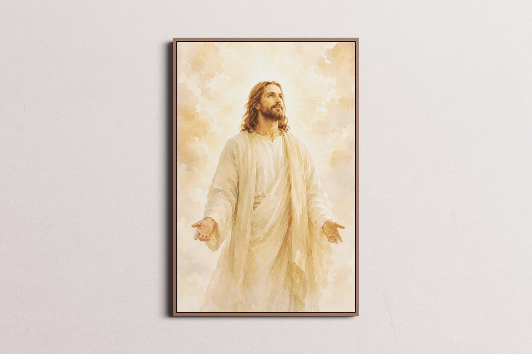Radiant Jesus Christ Portrait, Light of the World Wall Art (digital ...