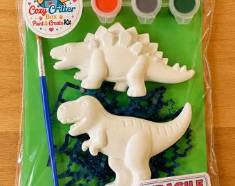 Dinosaur Plaster Painting Kit with Paints & Brush | DIY Craft Set