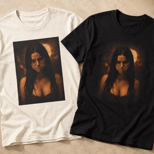 OBSESSION-Film-Shirt, Grafik-T-Shirt mit grimmiger Nikki, Gothic-Horror-T-Shirt, Dark Grunge Y2K