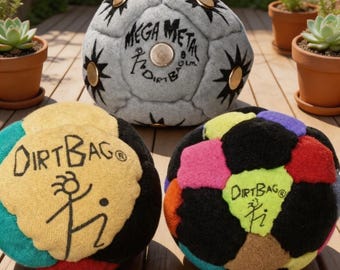 Handmade Hacky Sack Footbag, Soft Juggling Kick Ball, Retro 90s Outdoor Beach Game Toy for Kids & Adults