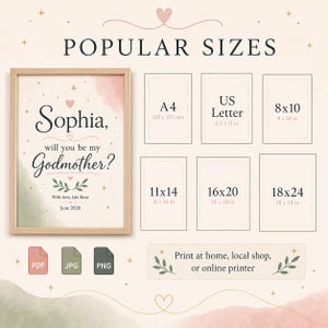 Godparent Proposal Print, Personalised Made-to-Order Printable image 6