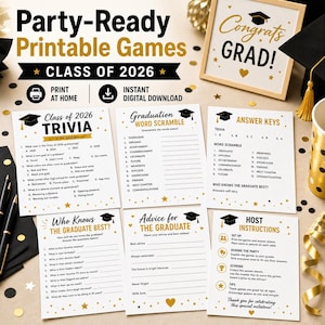 Pacote de Jogos para Festa de Formatura para Imprimir, Festa de Formatura da Turma de 2026 - Download Digital imagem 4