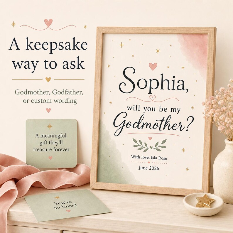 Godparent Proposal Print, Personalised Made-to-Order Printable image 8