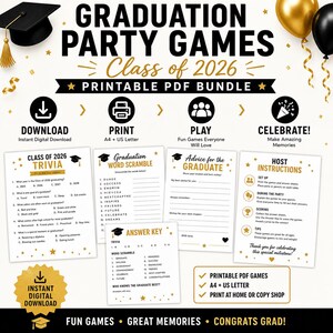 Pacote de Jogos para Festa de Formatura para Imprimir, Festa de Formatura da Turma de 2026 - Download Digital imagem 9