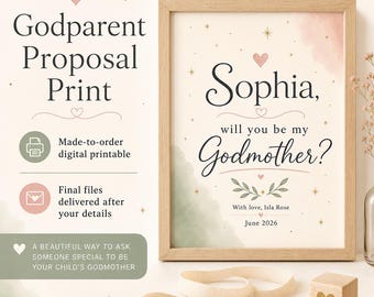 Godparent Proposal Print, Personalised Made-to-Order Printable