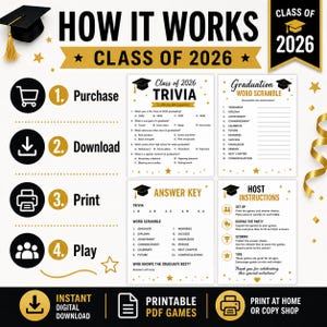 Pacote de Jogos para Festa de Formatura para Imprimir, Festa de Formatura da Turma de 2026 - Download Digital imagem 5