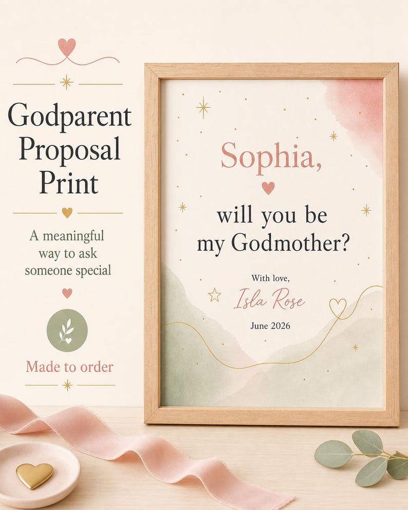 Godparent Proposal Print, Personalised Made-to-Order Printable image 10