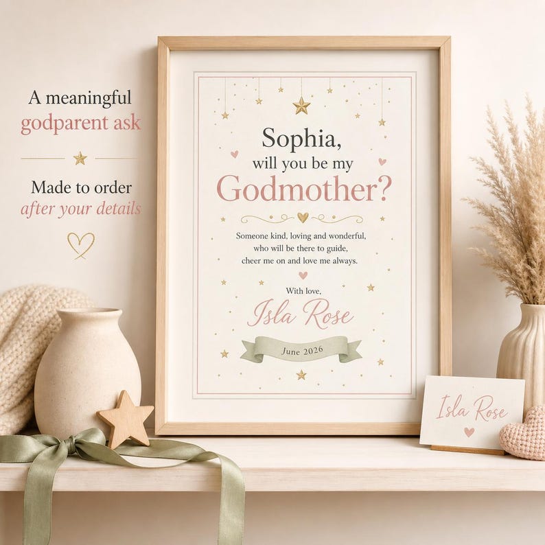 Godparent Proposal Print, Personalised Made-to-Order Printable image 4