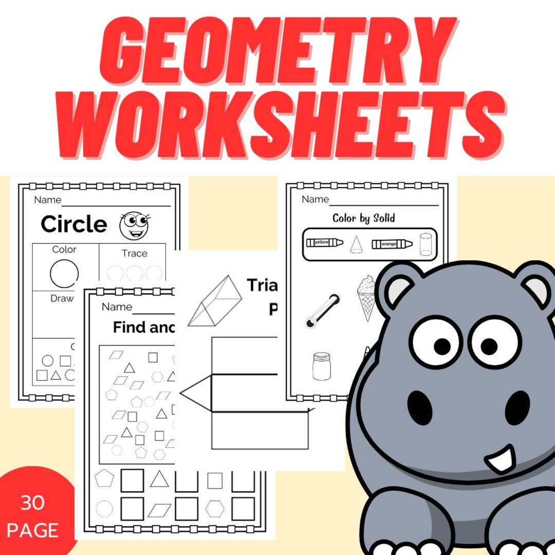 2D and 3D Geometric Shapes Digital Resource Activity, Color , Trace - Etsy