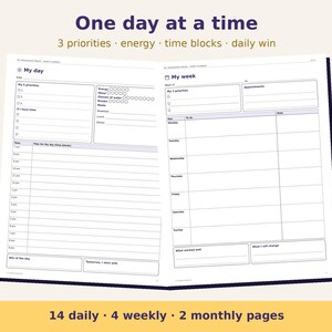 Agenda stampabile per ADHD in inglese | Agenda per adulti con ADHD | Agenda senza date | PDF formato A4 immagine 2