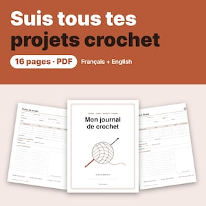 Printable Crochet Journal, 16-Page PDF Planner, English and French, A4 and US Letter