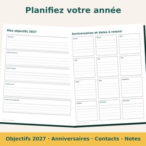 2027 Planner Printable in French | French Weekly and Monthly Dated Agenda | Monday Start | PDF A4 and Letter image 4