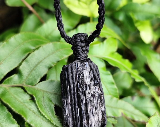 Genuine Handmade Black Tourmaline Crystal Necklace
