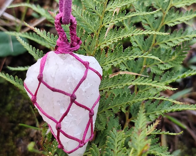 Genuine Handmade Rough-cut Rose Quartz Crystal Necklace
