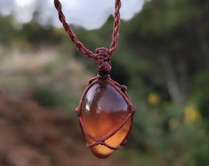 Genuine Amber Handmade Crystal Necklace