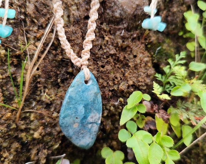 Unique Handmade Blue Amazonite Crystal Necklace