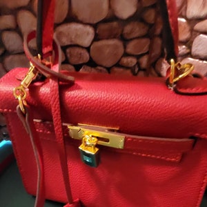Hermes Vintage Mini Kelly Navy Box Calfskin Leather Shoulder Bag