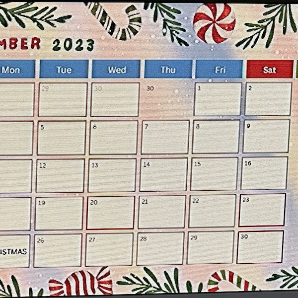 DECEMBER 2023 HOLIDAY CALENDAR