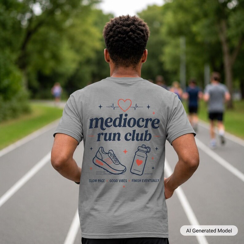 Mediocre Run Club Shirt, Casual Runner Tee, Comfort Colors image 5