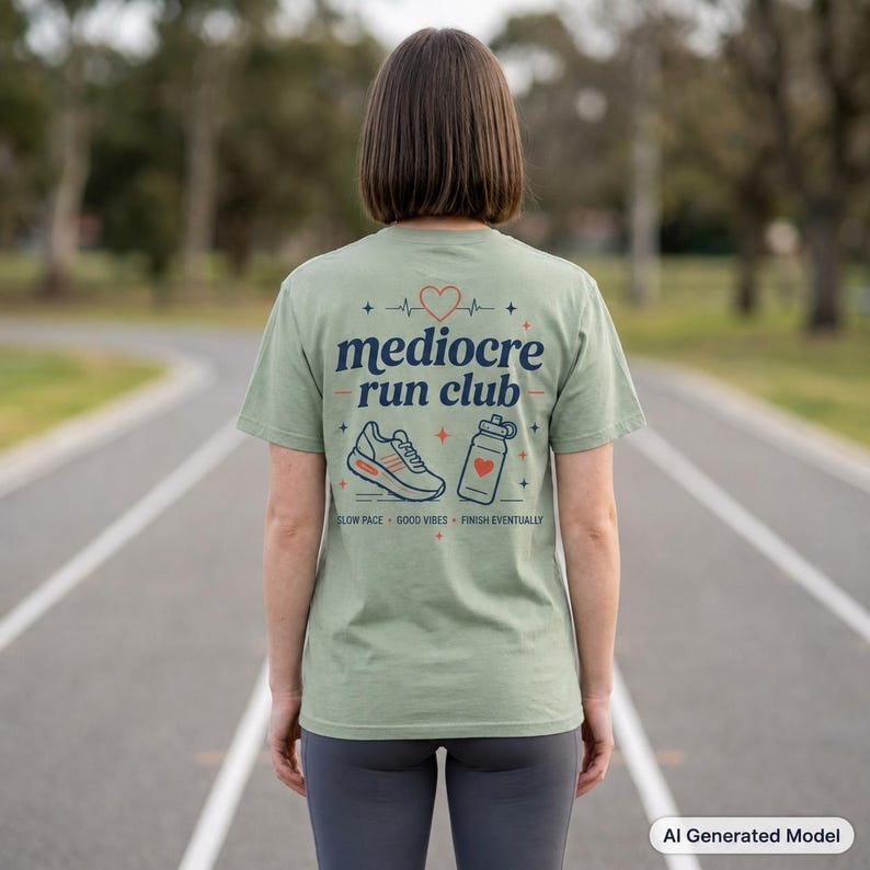 Mediocre Run Club Shirt, Casual Runner Tee, Comfort Colors image 2